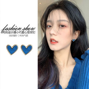 💙Blue Heart earrings for women Love Shaped Earrings Jewelry gift for Women Stud earrings from korea dangling earrings for women earings for women earrings 耳环ins简约 Lovely Girls Small earrings korean style set piercing earrings ear studs for women
