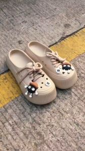 UoMeAi Sandal Sepatu Wanita Korean Jibbitz Tali Depan Sandal Baim Remaja Dewasa Terbaru