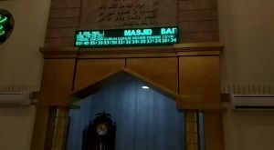 jadwal jam waktu sholat running tex panjang 50cmx210cm