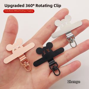 ZHENGEGE | Rotatable Upgrade Stainless Steel Phone Strap Fixing Pad No Top Case Gradient Cat Shape Ultra-thin Mini