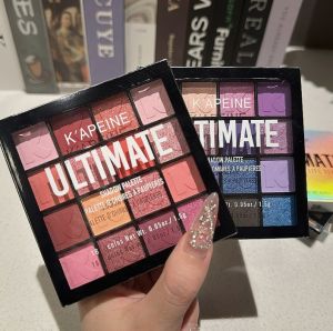 KAPEINE 16 Colors Eyeshadow Palette Long Lasting Matte Pearlescent Glitter Natural Nude High Pigmented Punk Smokey Colorful Eye Shadow Eyes Makeup