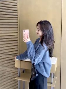💥[A228] Áo len thun nữ Montoghi dệt kim THẮT THỪNG phối RÁCH kiểu ĐUÔI TÔM tay dài sang trọng - L2M