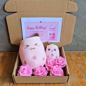 ✨ Pink Plush Girly Strawberry Milktea Lovers Cute Boba Doll Giftset Stuffed Toy Gifts for Valentines Birthday Anniversary Monthsary and Special Occassions