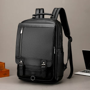 Túi Đeo Vai Đôi Màu Đen Cho Nam 14 Inch Túi Đựng Máy Tính Để Bàn Đi Làm Bằng Da PU Mềm Có Khóa Kéo Túi Đựng Tài Liệu Công Sở