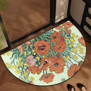 American Style Thickened Anti-Slip Absorbent Bathroom Mat Toilet Entrance Door Mat Simple Style Home Use Rug PVC Material