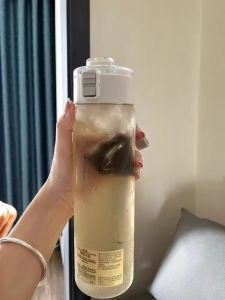 Thick Plastic Sports Water Cup Portable Student Handy Cup Mens High Value Aesthetic Plastic Childrens Water Bottle