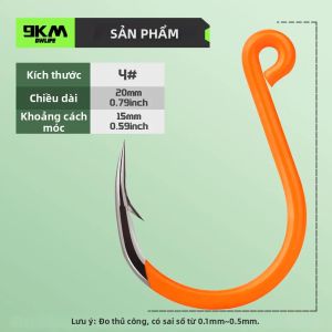 9KM DWLIFE | 9KM Móc Câu Đơn Orange Inline 25 Chiếc Thép Carbon Cao Cấp Thay Thế Cho Mồi Cứng Màu Cam UV Mắt Lớn Dùng Cho Mồi Quay Mồi Rung Mồi Crankbait