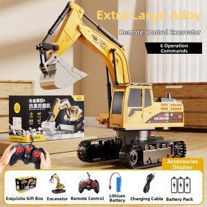 BABYSHOME | Large Alloy Children Remote Control Realistic Electric Toy Excavator