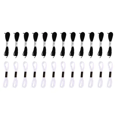 12/24/36PCS Cross Stitch Embroidery Thread For DIY Homemade Craft Sewing Accessories Black/White Embroidery Floss