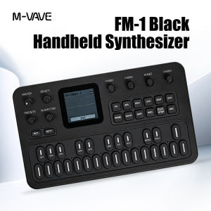 M-VAVE | M-VAVE FM-1(SK15) Black Handheld Synthesizer – 27-Key Silicone Keyboard 12-Voice Polyphony 2000mAh Battery Built-in Speaker