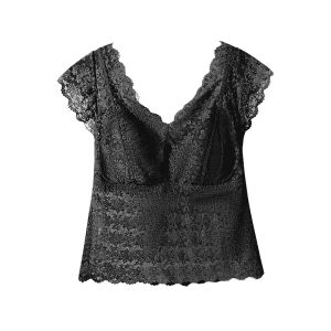 New Lace Bra Straps Chest Pad Underwear Outer Wear Inner wear Wear-Free Bra Short sleeve Vest Anti-exposure Base Wrap-around