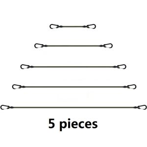 5 Pieces Set 7MM Bungee Cords with Black Hooks Stretch Elastic Ropes Lightweight for Bikes Car Luggage Packing Roof Rack Strap