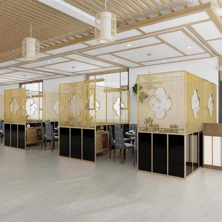 Restaurant Booth Partition Iron Screen Restaurant Hot Pot Barbecue Dining Teahouse Shop Private Room Box Fence Partition Direct Sales