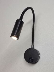 Modern Minimalist Bedside Reading Lamp with Switch for Bedroom Hotel Soft Tube Plug High-end Wall Lamp Eye Protection Aluminum Body