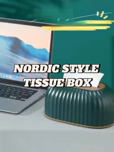 Auto Lifting Striped Tissue Box Holder Spring Tissue Box Automatic Nordic Napkin Dispenser Household Bedroom Lightweight/Local Stock