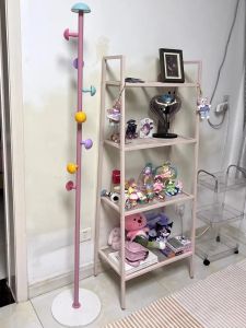Dopamine Colorful Mushroom Clothes Rack Childrens Room Living Room Free-standing Coat Hook Retro Style Stainless Steel Metal Craft