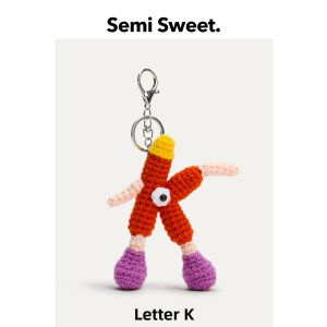 Handmade Crochet English Alphabet Bag Charm Keychain Gift