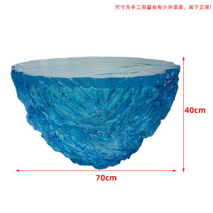 Luxurious Transparent Epoxy Resin Coffee Table Designer Artistic round Living Room Tea Table Customizable Glass Furniture