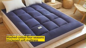 100% waterproof Soft Feather Velvet quilting Foldable Tatami Mattress Topper Single/Double/Queen Size foam bed bedsheet