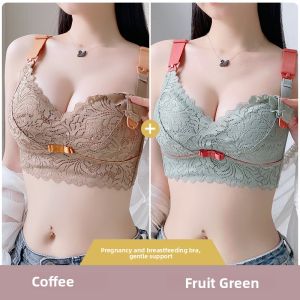 miiow | Maternity Nursing Bra Thin Design Postpartum Feeding Suitable For Pregnant Women Comfortable Full Cup Nylon Fabric Anti-Sagging