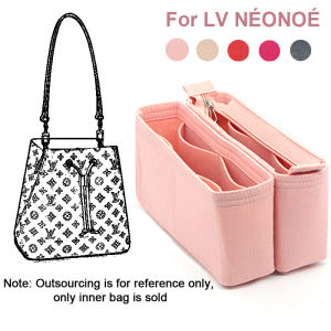 Fits for NeoNoe Bucket Felt Cloth Insert Bag Organizer Makeup Handbag Organizer Travel Inner Purse Portable Cosmetic Bags