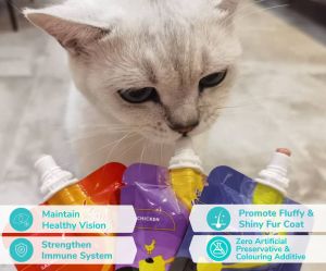 [Hip & Joint Care] PAWSONA Daily Nosh Cat Treat 50g | Salmon + Fish Oil Creamy Health Snack Vitamin Booster Supplement Wet Food Kucing Premium Chicken Salmon Snack High Omega 3 & 6 Adult Care Senior Cat Kucing Tua