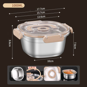JUSTINLAU | 304 Stainless Steel Lunch Box Leakproof Lid Food Preservation Box Portable Storage Containers Airtight Containers Kitchen Tools