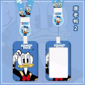 Cartoon Good-looking Donald Duck Retractable Card Holder Long Shoelace Halterneck Anti-Lost Student School Card Protective Case Kindergarten Primary School Student Shuttle Card Work Certificate Name Tag Cover