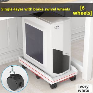 Wide Thick Adjustable Computer Stand 6 Wheels