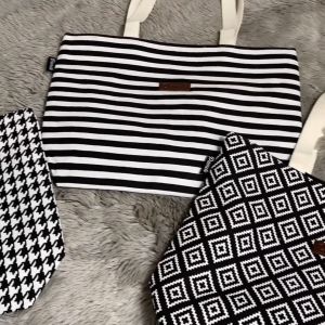 Pamole Tas Tote Bag Wanita Resleting Bahan Kanvas - Kina Series