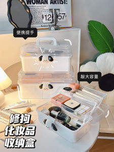 กล่องเครื่องสำอางพกพาแบบถือได้ กล่องเครื่องมือทำเล็บ กล่องเก็บของสำหรับใช้ในบ้าน กล่องใส่เครื่องประดับผม กล่องใส่เครื่องสำอาง