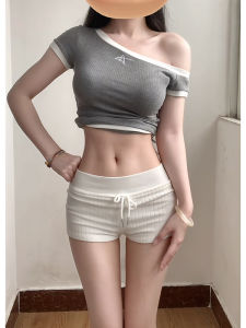 Quần Short Co Giãn Cạp Thấp Gợi Cảm Cho Nữ Mùa Hè 2025 Quần Bó Che Mông Đa Năng Thường Ngày Quần Bó Sát Quần Bó