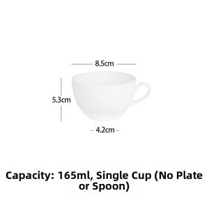 Custom Elegant Bone China Coffee Cup with Saucer