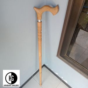 tongkat jalan kayu cendana wangi motif cula profil bubut h430