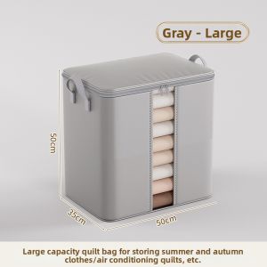 XUNHUAI | Transparent Window Thick Satin Storage Bag with Zipper