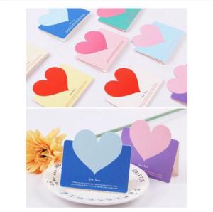 Mixed Color Love Heart Shape Greeting Card Valentines Day Gift Card Wedding Invitations Card Romantic Thank You Cards