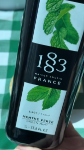 1883 Maison Routin Green Mint Syrup 1L | Premium French Syrup for Mojito Milk Tea Cocktails & Sodas