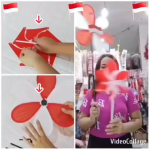 (1PCS) KINCIR ANGIN MERAH PUTIH HUT RI / MAINAN KINCIR ANGIN MERAH PUTIH DIRGAHAYU 17 AGUSTUS / KINCIR DEKORASI HIASAN SEPEDA TAMAN / RED WHITE PINWHEEL / KPK7580