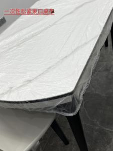 Disposable Tablecloth with Elastic Edge Sealed Long Rectangle Shape Table Cover One Time Use round Table Cover Rectangular