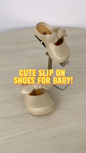 BEABA BABIES Doll Shoes For Kids Girl Cute Fashion Loafer with Knot Soft Rubber Material Non-slip Loafers Slip-Ons