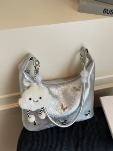 Fashionable Butterfly Crossbody Bag Womens Large Capacity Commuter Bag Underarm Single Shoulder Bag Modern Neutral Style