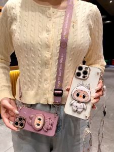 Soft Case Mewah Labubu Mirror Stand untuk Vivo Y19s Y18 Y03 Y03t Y12 Y15 Y17