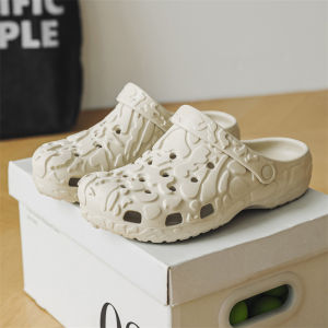 Casual Slip-On Slippers Mens Summer Outdoor Wear-Resistant Anti-Slip Headed Clog Shoes Soft Bottom Comfortable Trendy Sandals