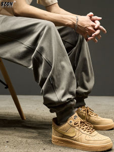 กางเกงวอร์มทรงหลวมสำหรับผู้ชาย กางเกงขายาวทรงหลวมสไตล์อเมริกัน กางเกงขายาวลำลอง ทรงหลวม ทรงสปอร์ต ทรงหลวม