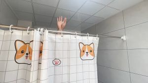 Polyester Shower Curtain Waterproof Bathroom Curtains Floral Printing Thick Polyester Mildew Curtains Bath Curtain with Hooks