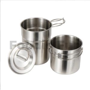 Outdoor Foldable Camping Mug 2pcs set Stainless Steel 304 Water Boiling Cup Outdoor Cooking Picnic Hiking Camping