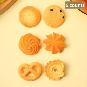 6/12 Pieces of Creative Imitation Cookie Hairpins Stylish and Versatile Sweet and Casual Outing Headwear for Girls