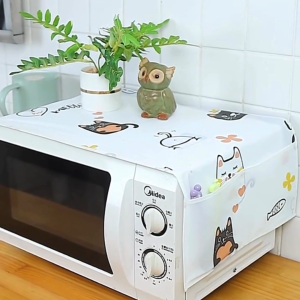 ❣️FH0301❣️ผ้าคลุมไมโครเวฟ กันน้ำ พร้อมที่ใส่ของ