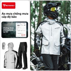 MOTOWOLF | Bộ Áo Khoác và Quần Đi Mưa Cho Xe Máy Chống Thấm Nước Dày Có Thể Tách Riêng