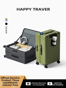 JR&BL | Expandable Password-Protected Front-Opening Travel Suitcase 20 Inch
